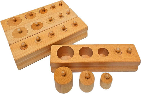 Premium Medium Knobbed Cylinder Blocks Set of 4