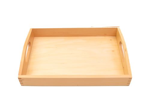 Wooden Living - Wood Tray/Wooden Trays | Square Serving Boxes with Handles  - Unfinished & Small | for Montessori Materials, Crafts to Paint, Kids